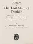 Book cover of History of the Lost State of Franklin