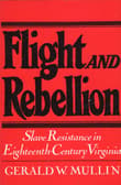 Book cover of Flight and Rebellion: Slave Resistance in Eighteenth-Century Virginia