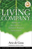 Book cover of The Living Company: Habits for Survival in a Turbulent Business Environment