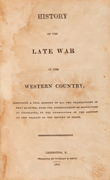 Book cover of History of the Late War in the Western Country