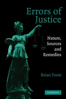 Book cover of Errors of Justice: Nature, Sources and Remedies