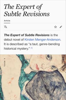 Book cover of The Expert of Subtle Revisions