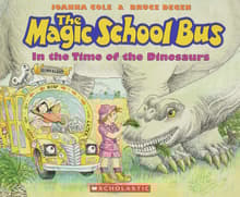 Book cover of The Magic School Bus in the Time of the Dinosaurs