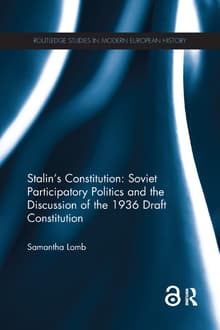 Book cover of Stalin's Constitution: Soviet Participatory Politics and the Discussion of the 1936 Draft Constitution