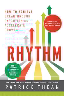 Book cover of Rhythm: How to Achieve Breakthrough Execution and Accelerate Growth